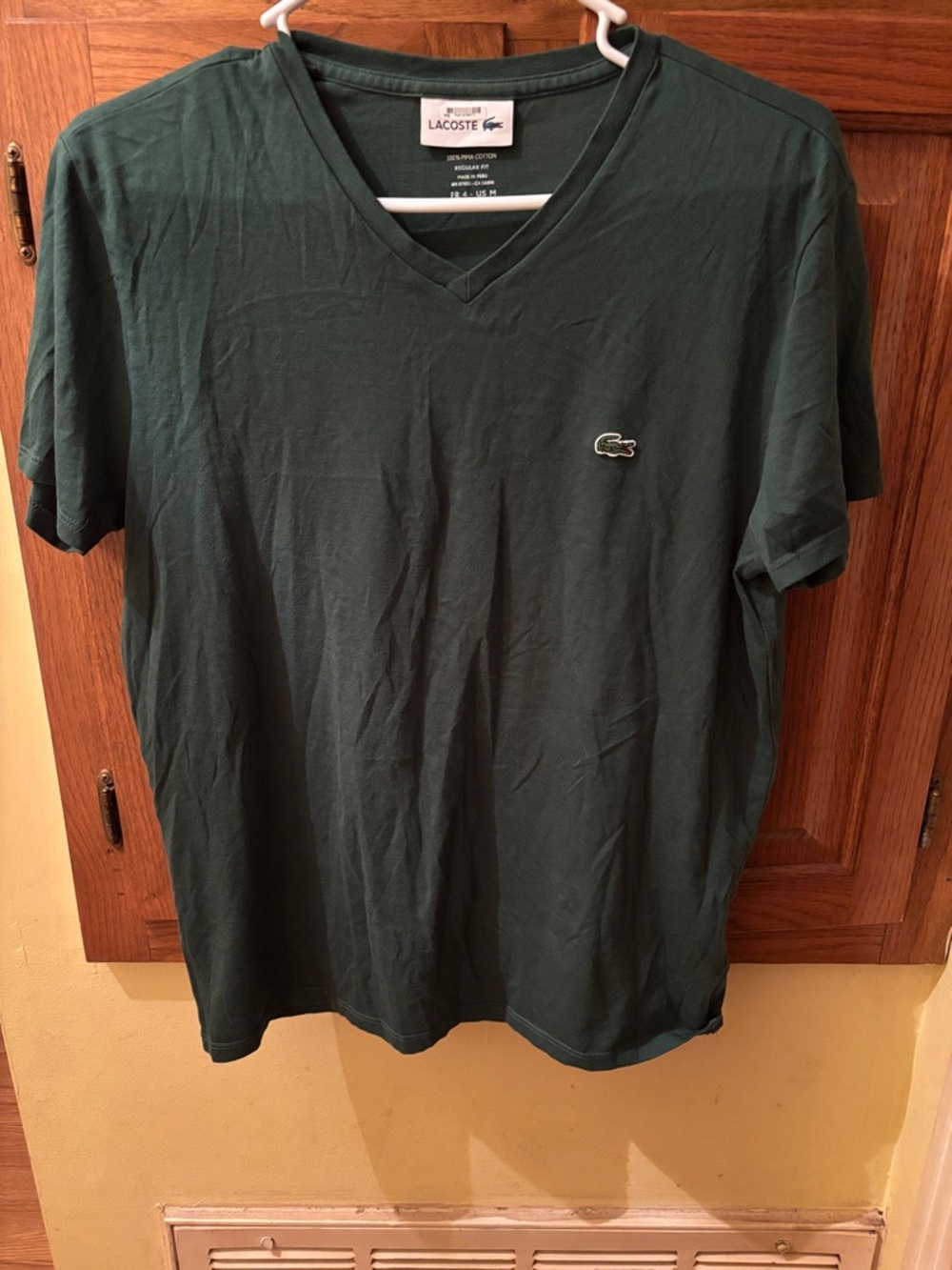 Lacoste Men's V-Neck Short Sleeve T-Shirt - Forest Green